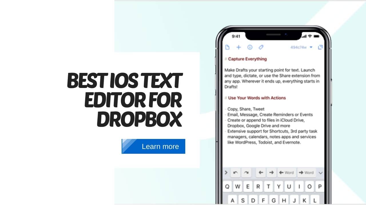 Read more about the article 15 Best iOS text editor for DropBox