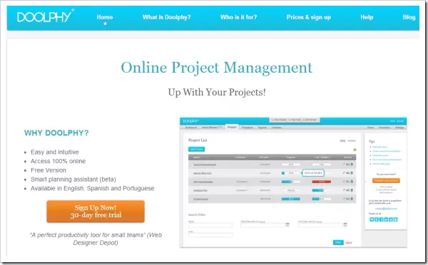 Read more about the article Doolphy – Online project manager to plan, check and control all your projects and tasks